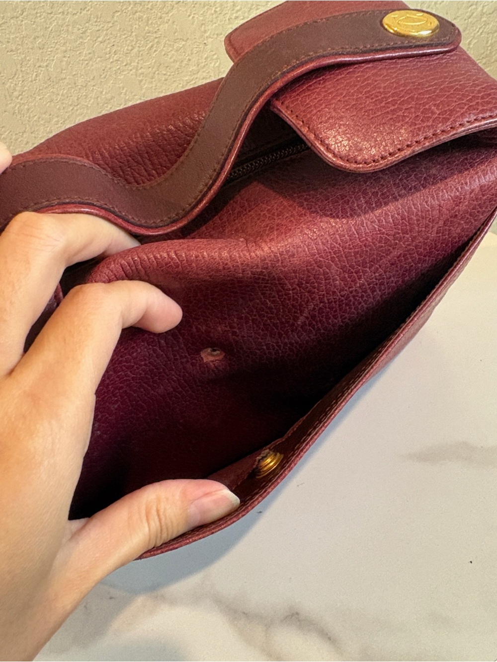 Cartier Bordeaux Leather Handbag - Picture 10 of 16